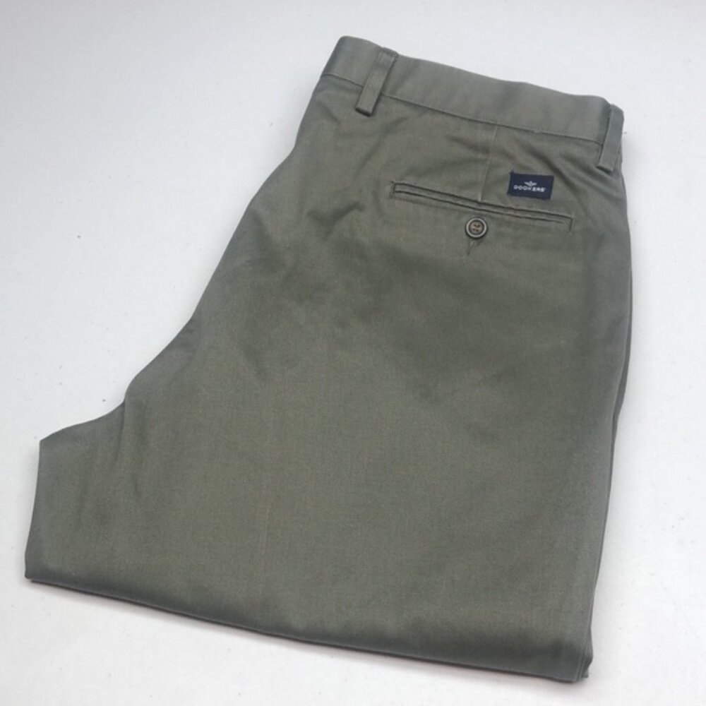 LIKE NEW MENS DOCKERS OLIVE FLAT FRONT CLASSIC FIT CHINOS 38x30 ⭐️